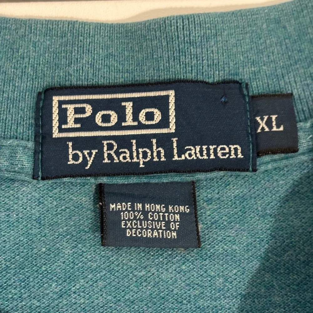 Polo Ralph Lauren Polo Shirt Mens XL Teal Green Short Sleeve Orange Pony Logo